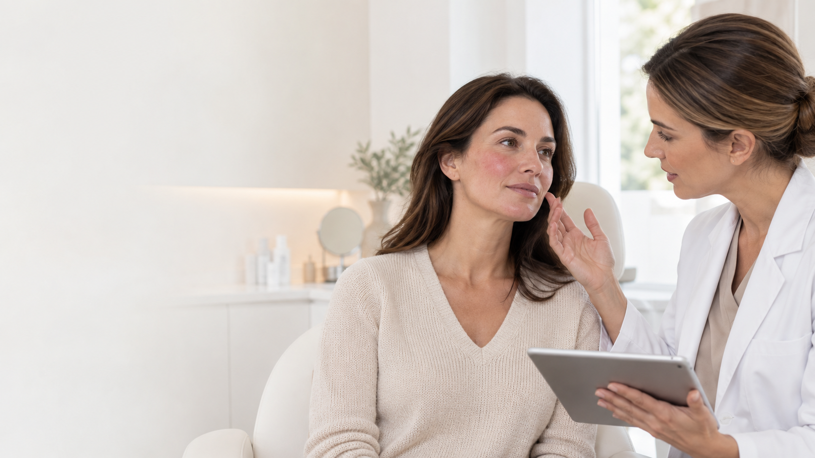 Valoración de rojeces faciales en una consulta de medicina estética
